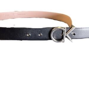 Calvin Klein Black Leather, Silver Buckle Size Medium